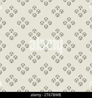 Colorful blockchain Seamless Pattern - vector block chain creative background Stock Vector