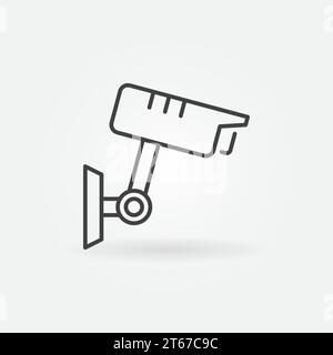 CCTV camera vector icon or logo in thin line style Stock Vector