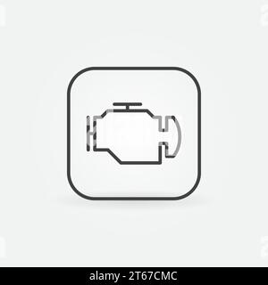 Check engine outline icon - vector car diagnostic concept symbol in thin line style Stock Vector