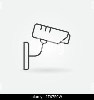 CCTV security camera vector icon or symbol in thin line style Stock Vector