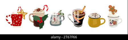 Hot Christmas winter drink vector design isolated  Stock Vector