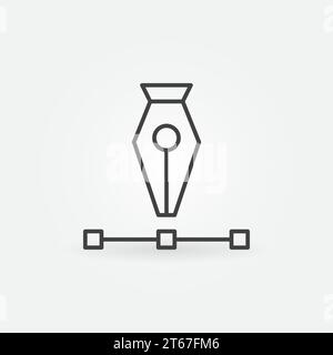 Pen tool vector icon or symbol in thin line style Stock Vector