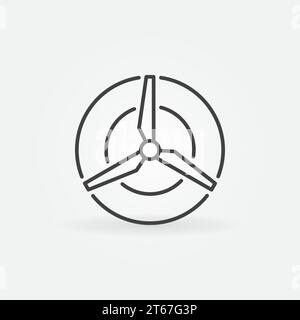 Wind energy concept icon - vector minimal symbol or design element in thin line style Stock Vector