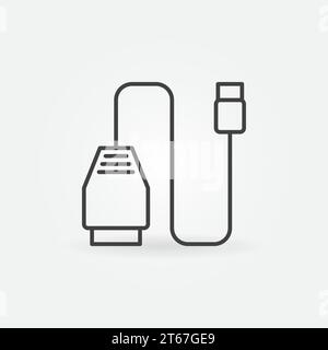 Car scan tool icon. Vector car diagnostic scanner outline concept symbol Stock Vector