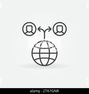 Outsourcing line vector icon. Modern symbol or design element Stock Vector