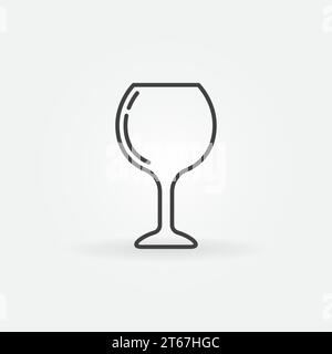 Wine glass vector icon or sign in thin line style Stock Vector