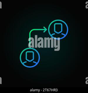 Simple vector outsourcing outline colored icon or design element on dark background Stock Vector