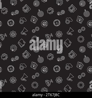Startup technology dark seamless pattern. Vector background Stock Vector