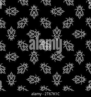 Beekeeping and Apiary dark vector seamless background or pattern made ...