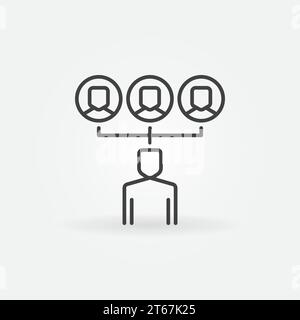 Outsourcing outline vector icon or design element Stock Vector