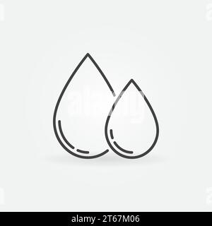 Two water drops icon - vector outline symbol Stock Vector