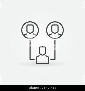 Outsourcing management simple vector outline icon or logo element Stock Vector