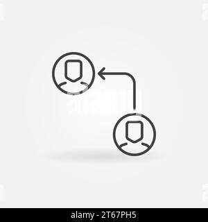 Simple vector outsourcing outline icon or design element Stock Vector