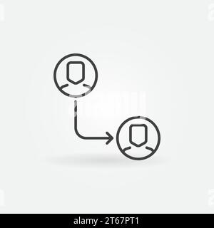 Vector outsourcing outline minimal icon or design element Stock Vector