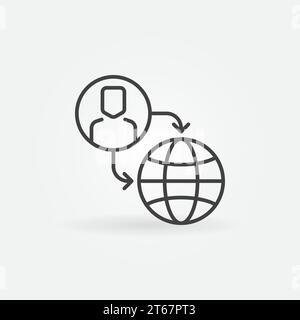 Vector outsourcing outline icon or design element Stock Vector