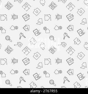 Real Estate simple vector seamless background or pattern Stock Vector