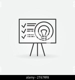 Presentation outline icon. Vector Start-up presentation concept symbol in thin line style Stock Vector