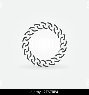 Golden chain round outline isolated vector icon or design element Stock Vector