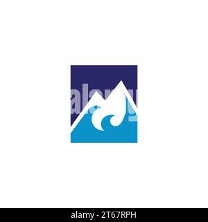 M Mountain Abstract Logo Design Stock Vector