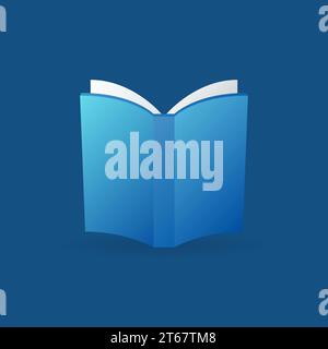 Blue book vector colorful icon or logo element Stock Vector