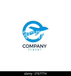 E Plane Logo. Travel Logo Design Stock Vector
