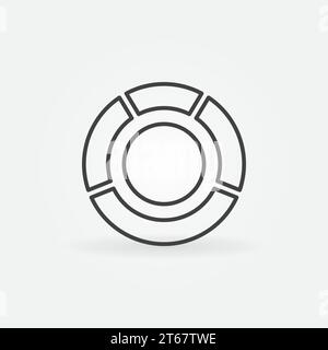 Simple outline of pie chart with statistics vector icon Stock Vector ...