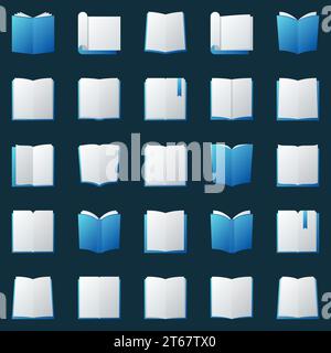 Colorful books icons set - vector open book bright creative knowledge signs or logo elements Stock Vector