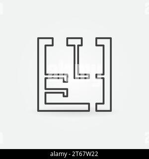 House plan thin line icon - vector simple architectural sign or design element Stock Vector