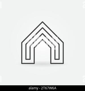 Cottage house - thin line design style vector illustration Stock Vector ...
