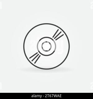 CD vector concept outline icon. Compact disc symbol in thin line style Stock Vector