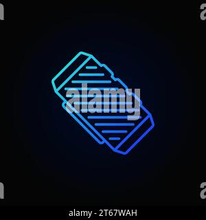 Bluetooth Speaker blue outline concept vector icon or symbol on dark background Stock Vector