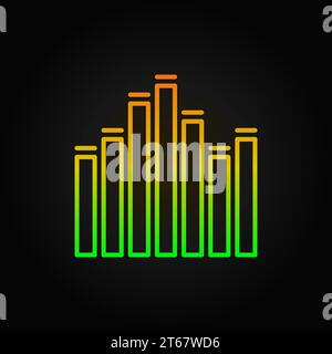 Equalizer outline concept music vector icon or symbol on dark background Stock Vector