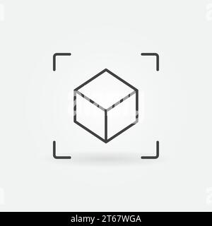AR Cube linear icon. Vector augmented reality concept symbol or logo element in thin line style Stock Vector