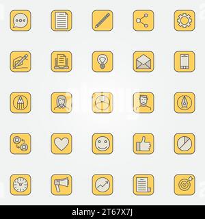Colorful blog icons collection - vector creative social media and blogging symbols or buttons for bloggers Stock Vector