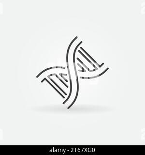 Double helix vector DNA icon or or design element in outline style Stock Vector