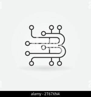Blockchain vector concept logo element or icon in thin line style Stock Vector