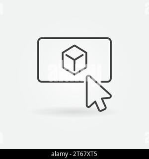 Augmented Reality click concept vector icon or symbol in thin line style Stock Vector