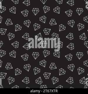Diamonds dark random seamless vector pattern or texture made with linear diamond signs Stock Vector