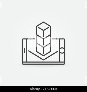AR in smartphone icon. Vector augmented reality linear symbol or design element Stock Vector