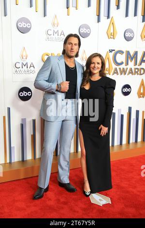 arrives at the 57th CMA Awards at Bridgestone Arena in Nashville, Tennessee on Wednesday, November 8, 2023. (Photo by Justin Renfroe/Sipa USA) Stock Photo