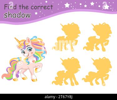 Rainbow Unicorn Find The Differences Stock Vector Image & Art - Alamy