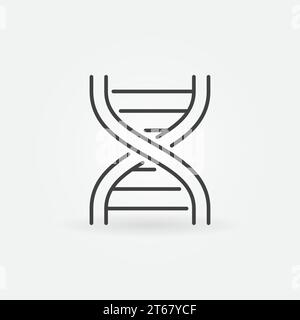 DNA strand abstract icon or symbol in thin line style Stock Vector