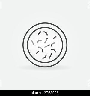 Bacteria vector round icon or design element in outline style Stock Vector