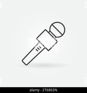 Microphone line vector icon. Mic concept symbol Stock Vector