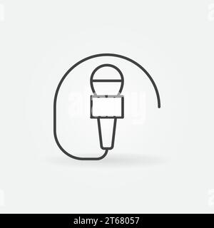 Wired mic vector concept icon or symbol in thin line style Stock Vector