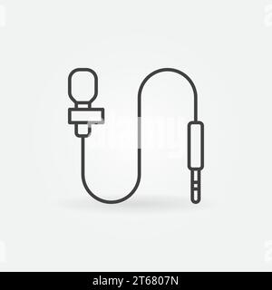 Lapel microphone line icon. Vector body mic concept outline symbol or design element Stock Vector