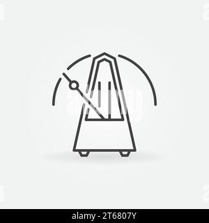 Metronome vector icon or design element in thin line style Stock Vector