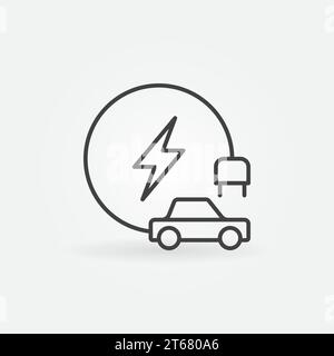 Electric vehicle concept outline icon or symbol Stock Vector