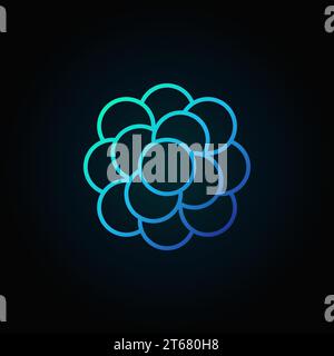 Bacteria blue concept vector linear icon or symbol on dark background Stock Vector