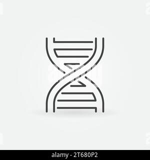 Dna spiral icon. Vector science or biotechnology concept symbol in thin line style Stock Vector